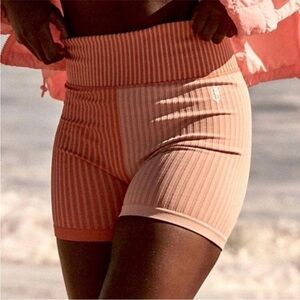 FP Movement Striped Mixing Biker Shorts in Papaya Size XS/S NWOT